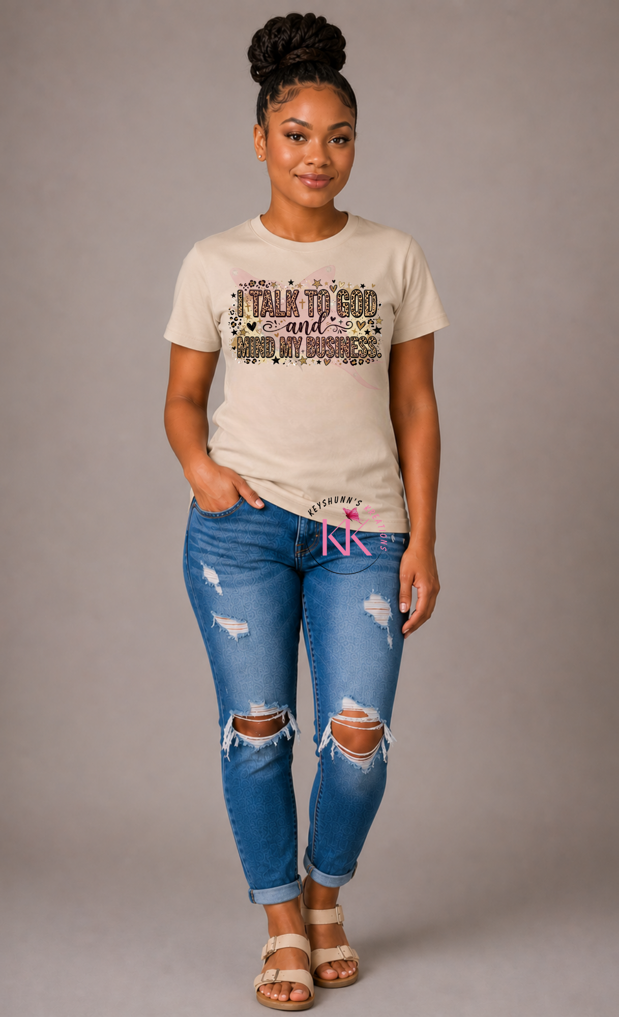I Talk To God & Mind My Business Leopard Christian T-Shirt