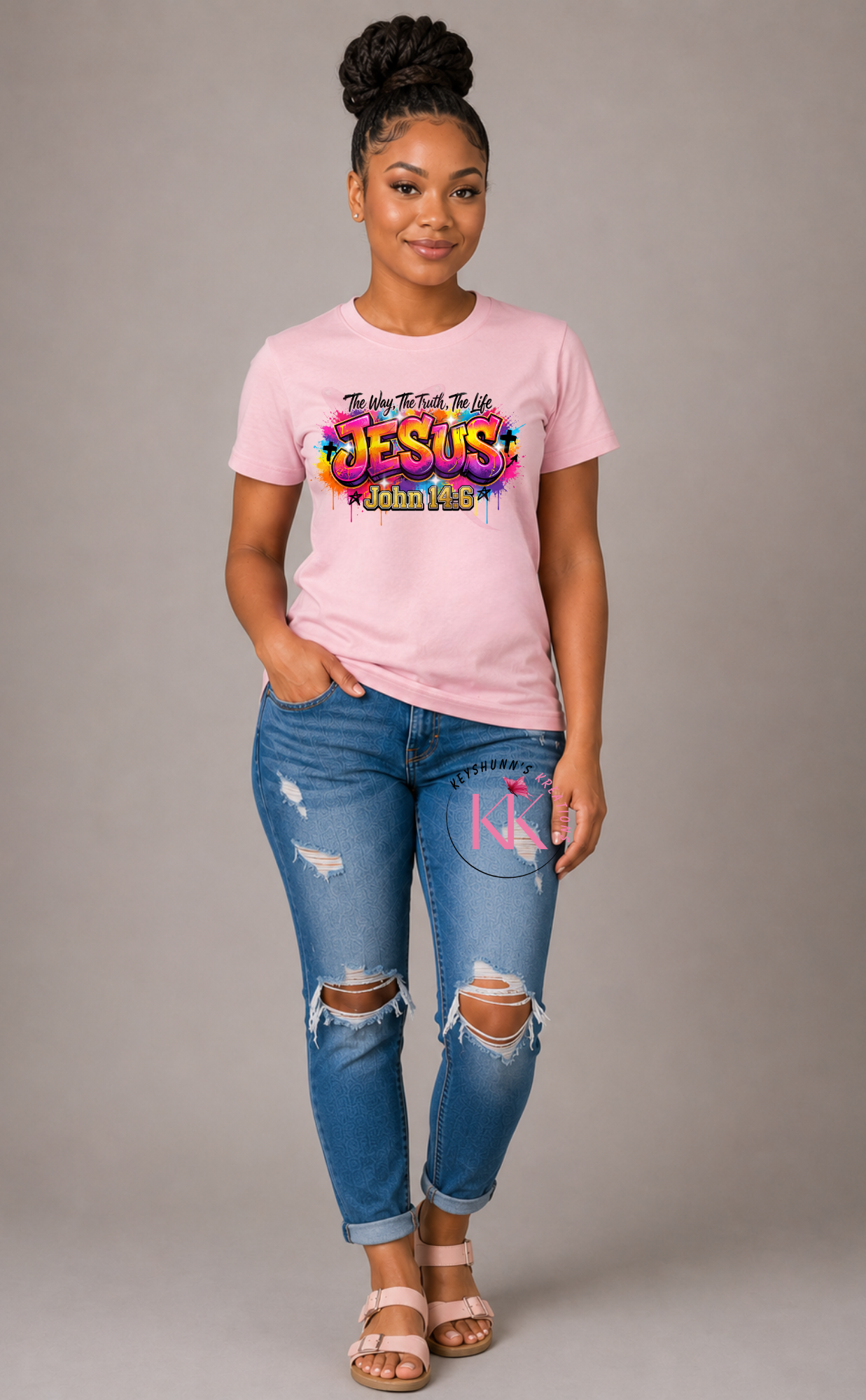JESUS – The Way, The Truth, The Life | John 14:6 Christian Graffiti Streetwear T-Shirt