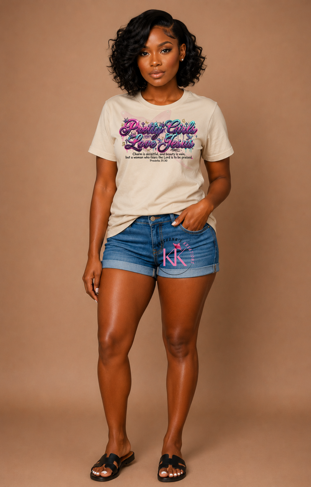 Pretty Girls Love Jesus Streetwear Christian T-Shirt | Graffiti Faith Graphic Tee