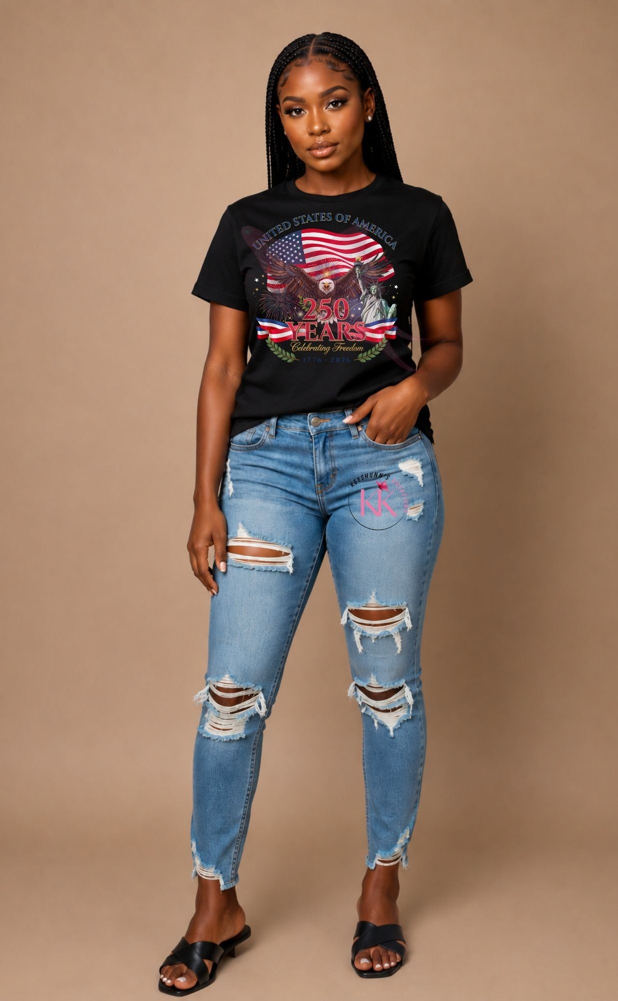 America 250 Years Celebrating Freedom PNG | Patriotic Eagle & Statue of Liberty Digital Download | USA 1776-2026 Shirt Design