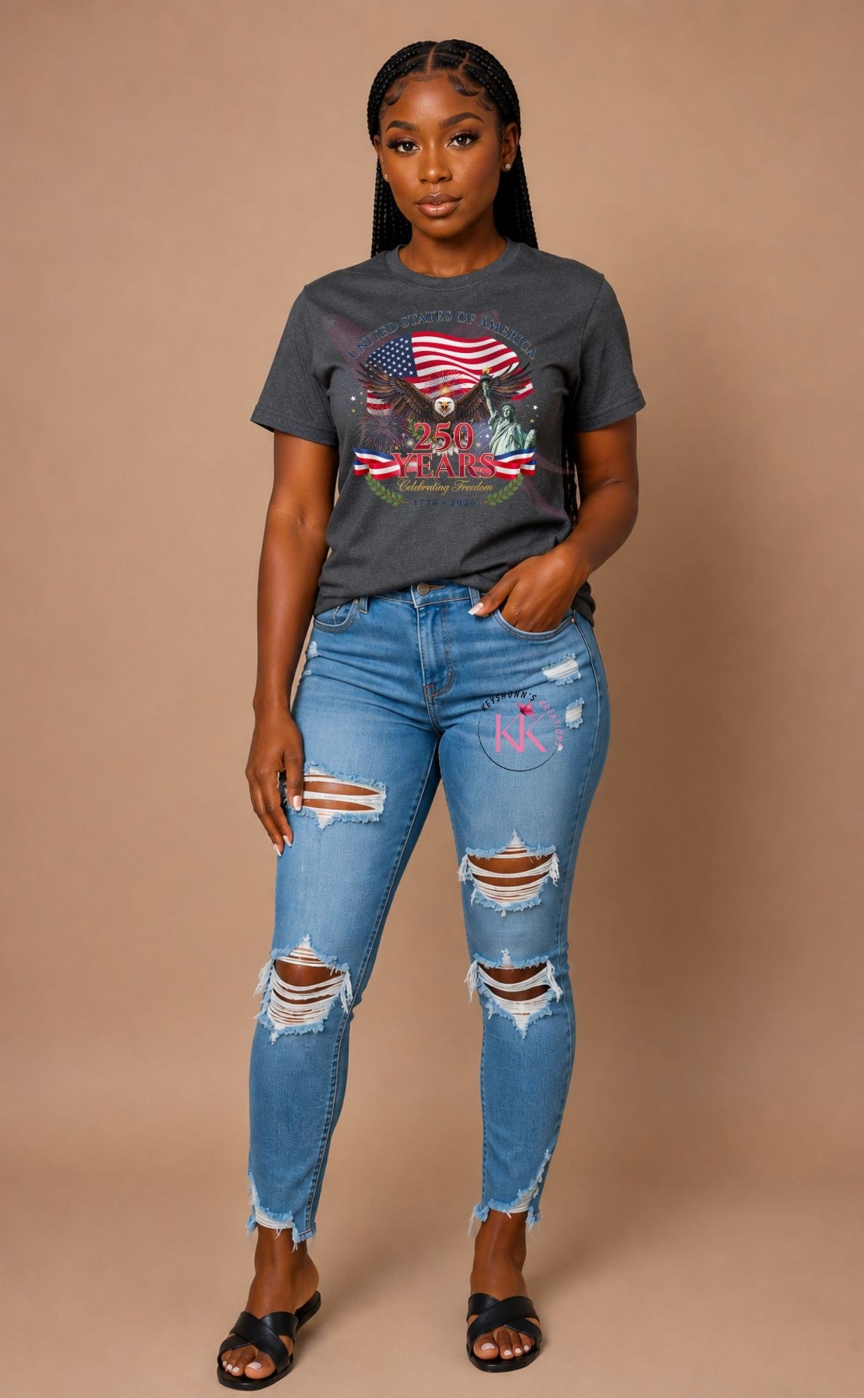 America 250 Years Celebrating Freedom PNG | Patriotic Eagle & Statue of Liberty Digital Download | USA 1776-2026 Shirt Design