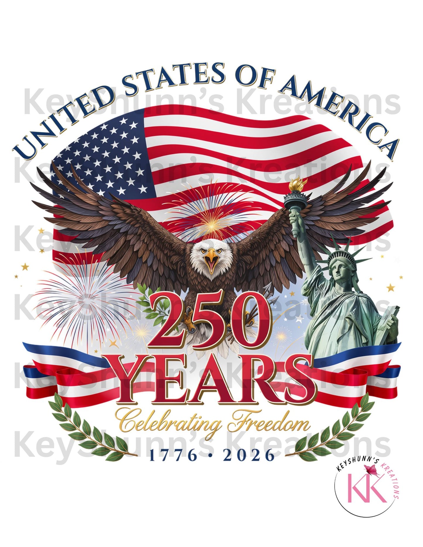 America 250 Years Celebrating Freedom PNG | Patriotic Eagle & Statue of Liberty Digital Download | USA 1776-2026 Shirt Design