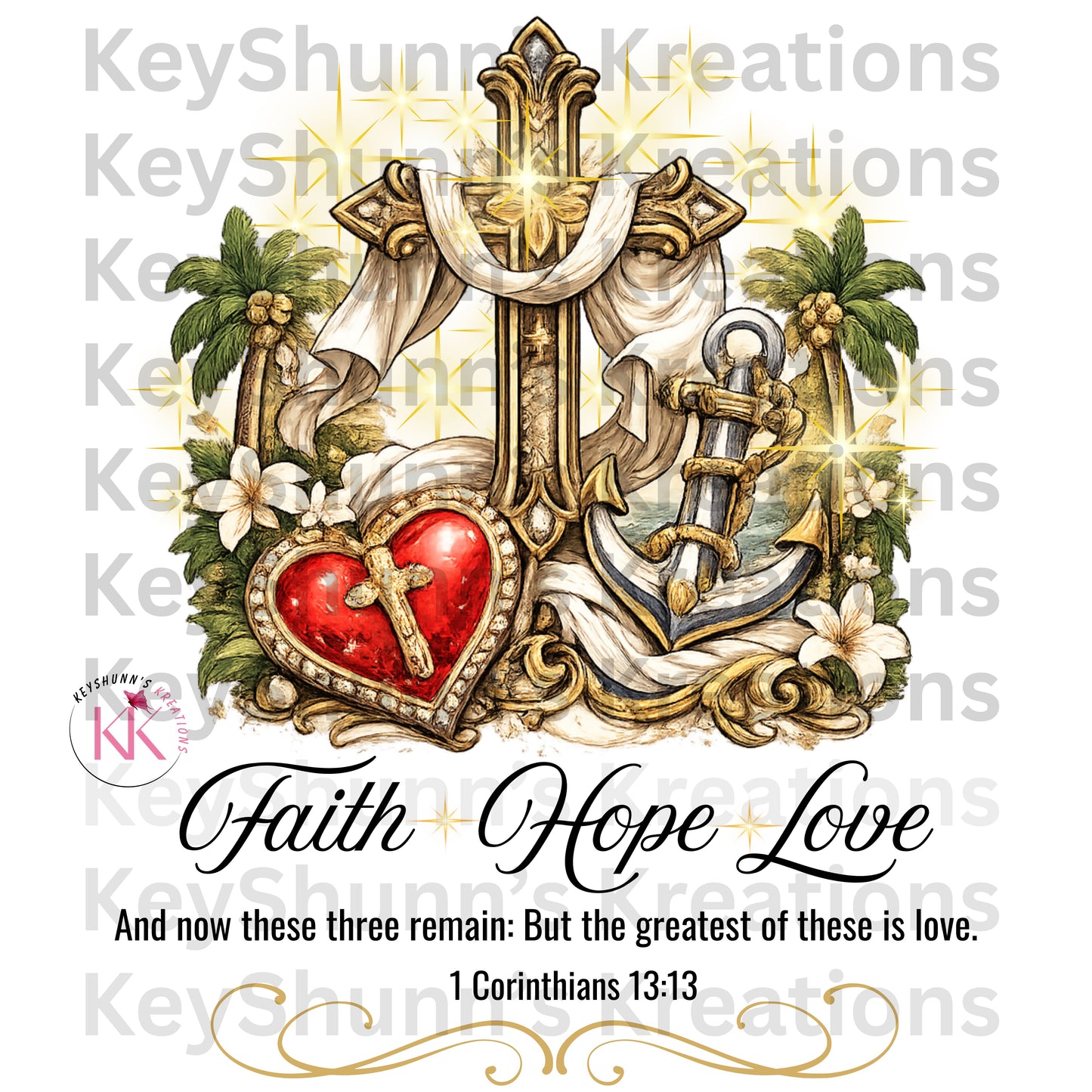 Faith Hope Love Christian Shirt | 1 Corinthians 13:13 Faith-Based Graphic Tee