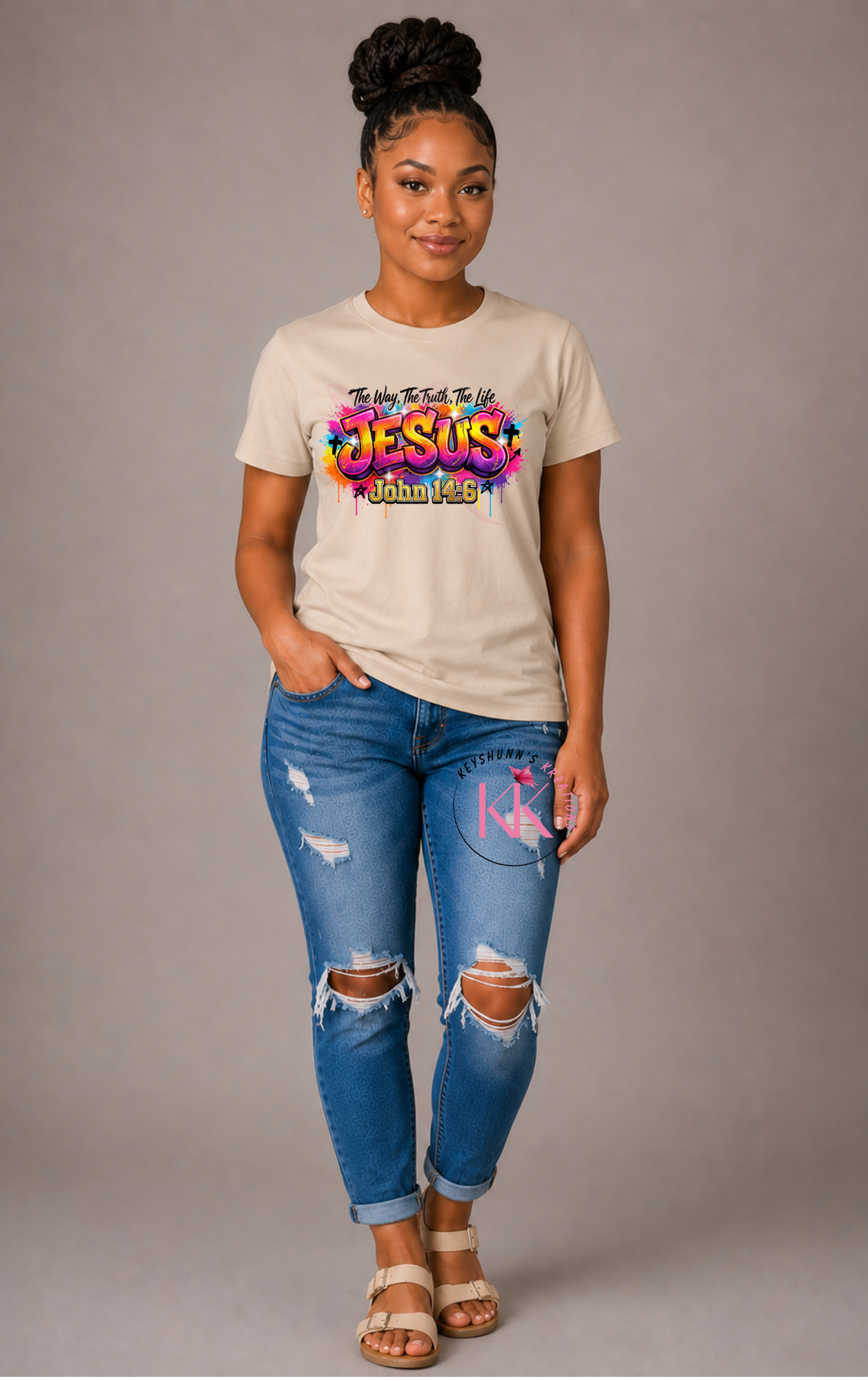 JESUS – The Way, The Truth, The Life | John 14:6 Christian Graffiti Streetwear T-Shirt