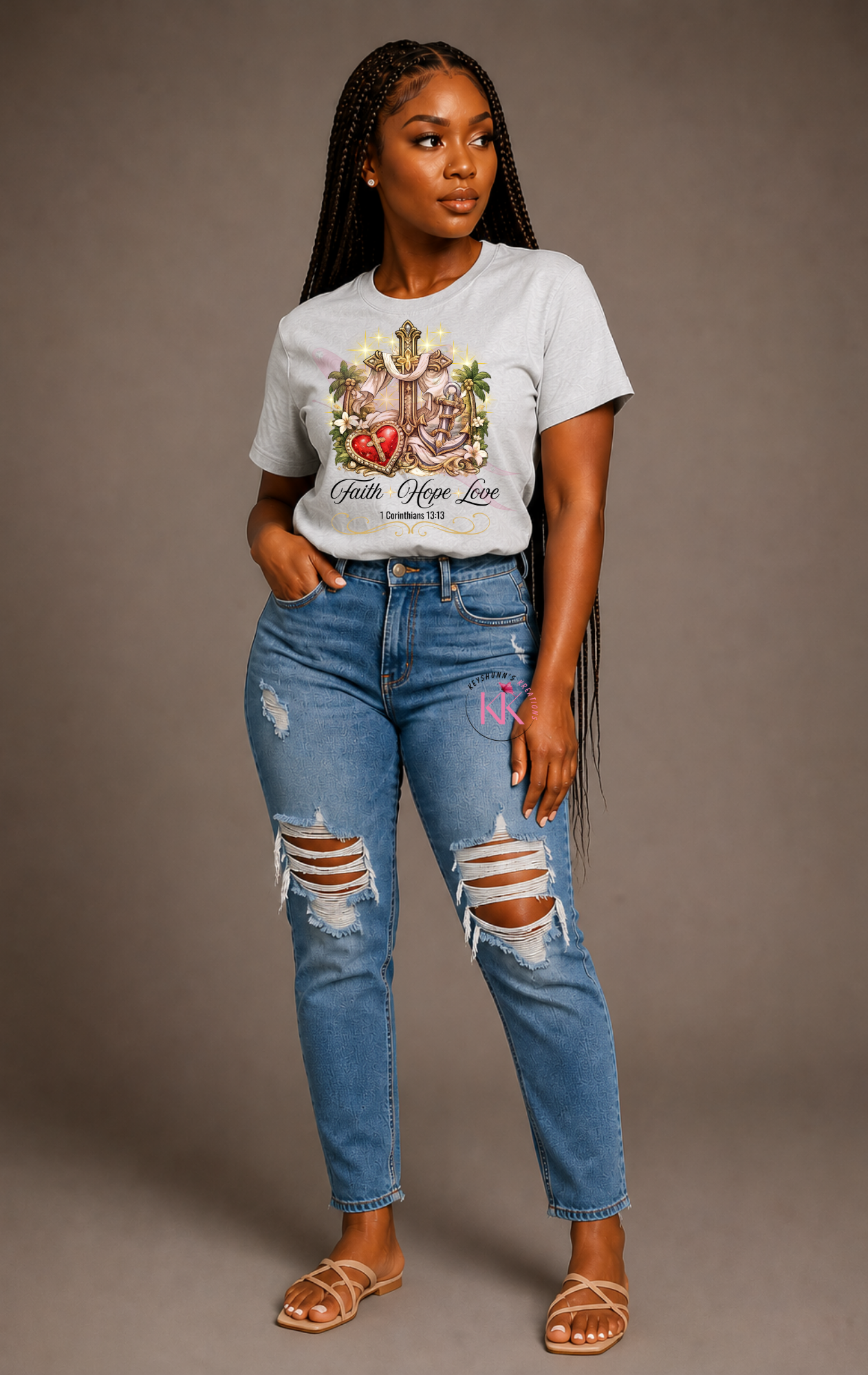Faith Hope Love Christian Shirt | 1 Corinthians 13:13 Faith-Based Graphic Tee