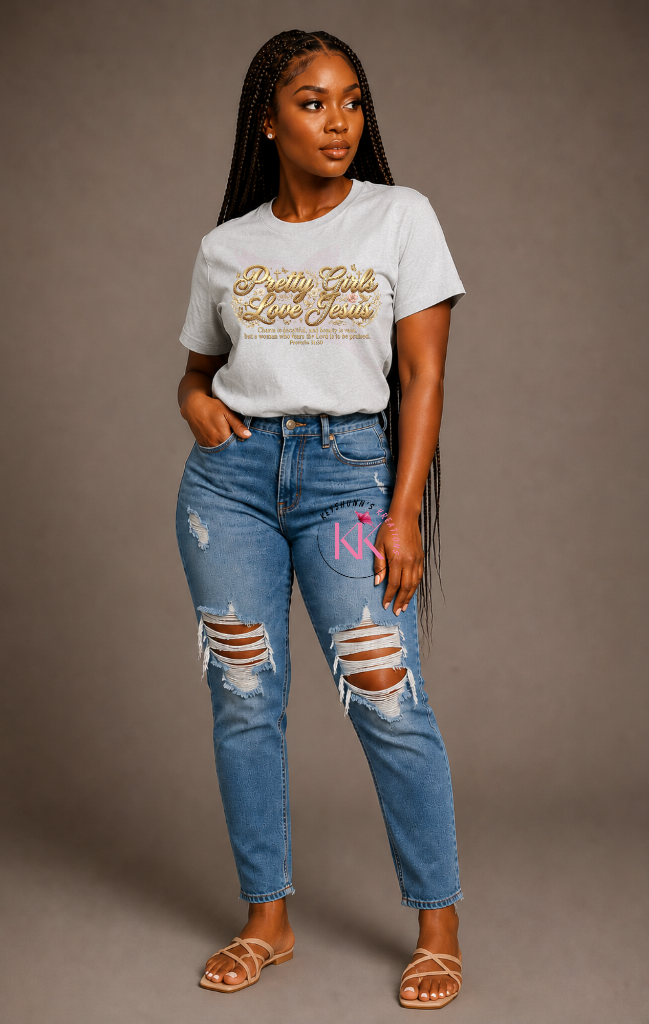 Pretty Girls Love Jesus Luxury Christian T-Shirt | Proverbs 31:30 Faith Boutique Tee