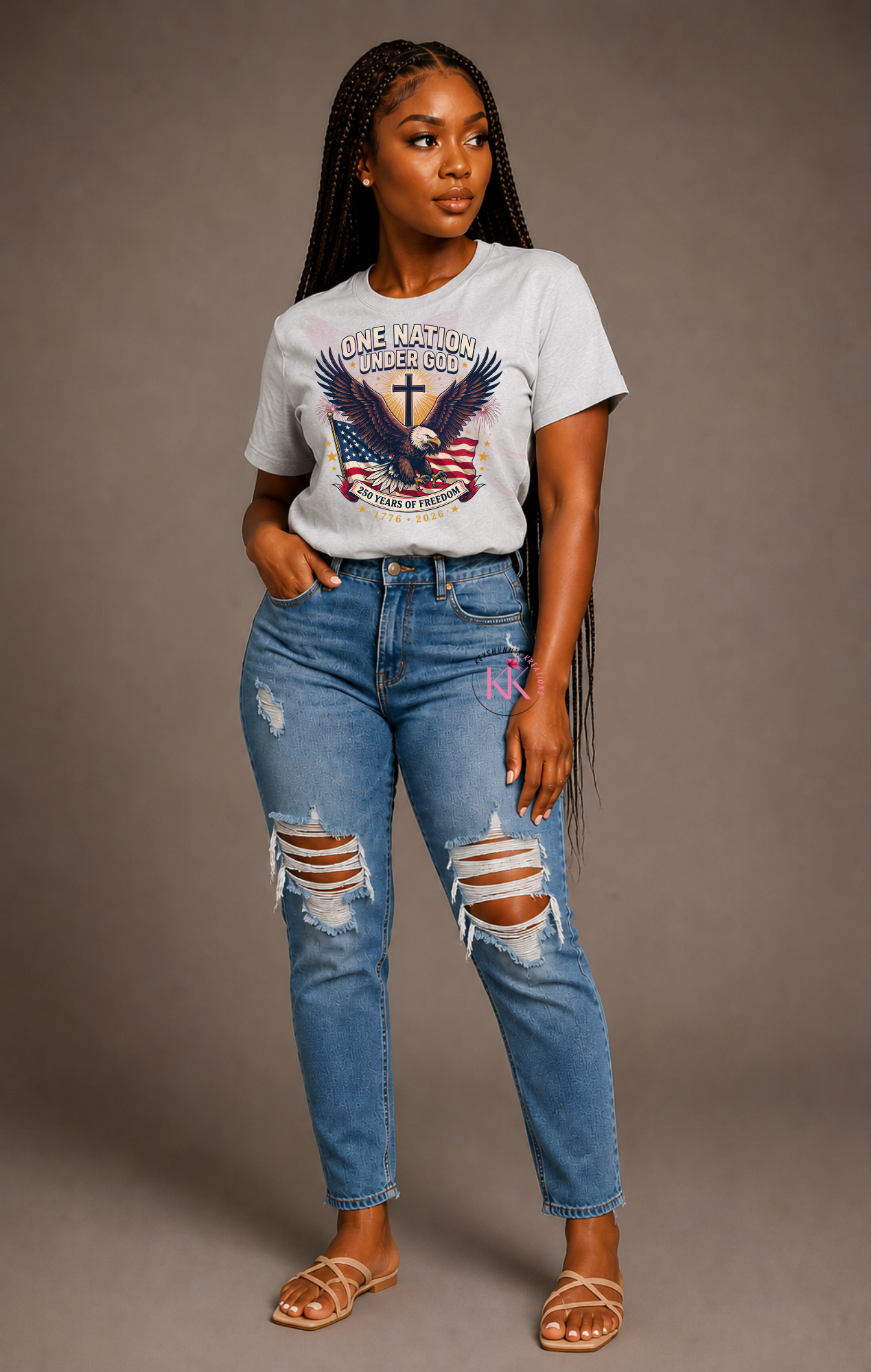One Nation Under God 250 Years of Freedom Shirt | Christian Patriotic Eagle T-Shirt | America 250 Celebration | Faith & Freedom Tee