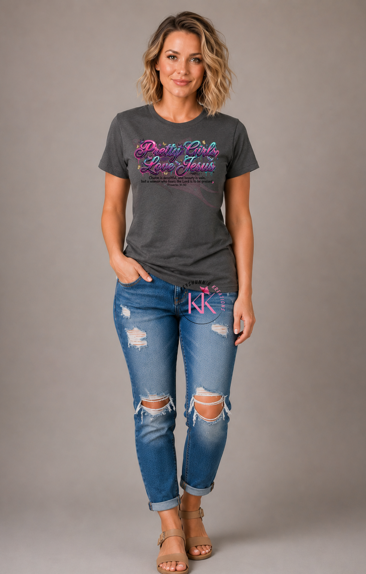 Pretty Girls Love Jesus Streetwear Christian T-Shirt | Graffiti Faith Graphic Tee