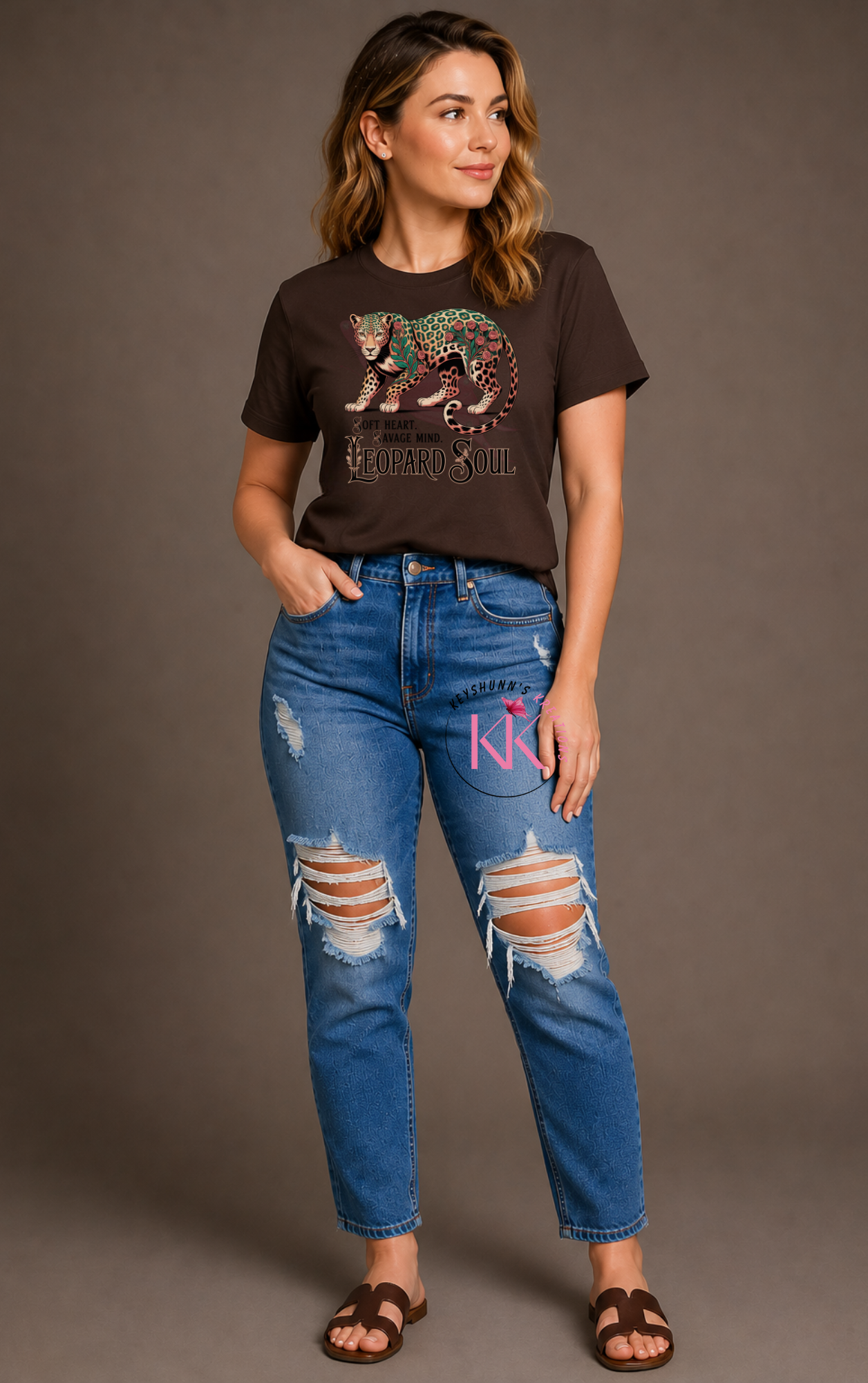 Soft Heart. Savage Mind. Leopard Soul. | Women's Leopard Graphic Tee