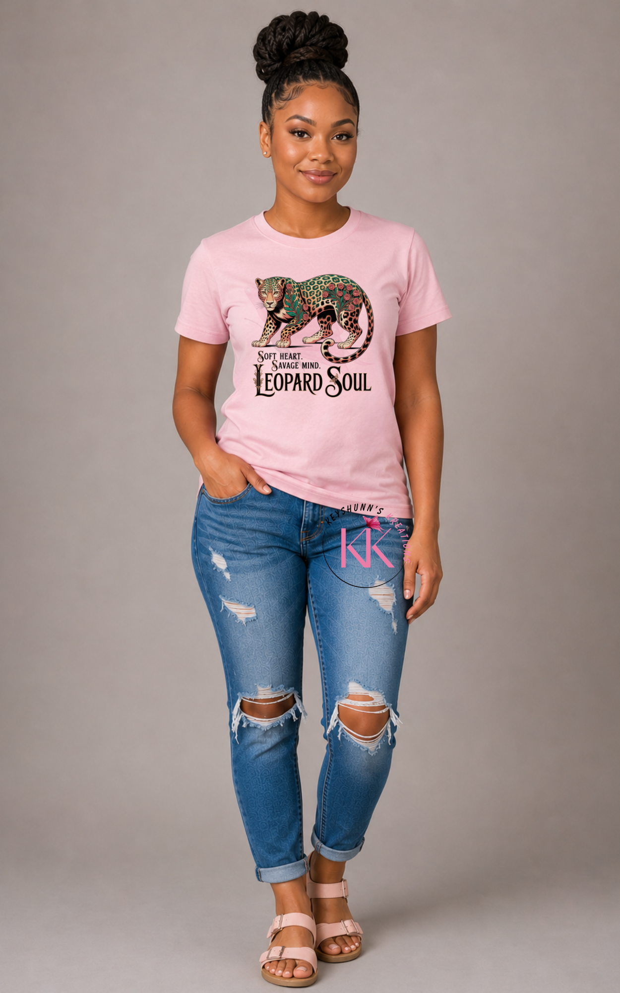 Soft Heart. Savage Mind. Leopard Soul. | Women's Leopard Graphic Tee