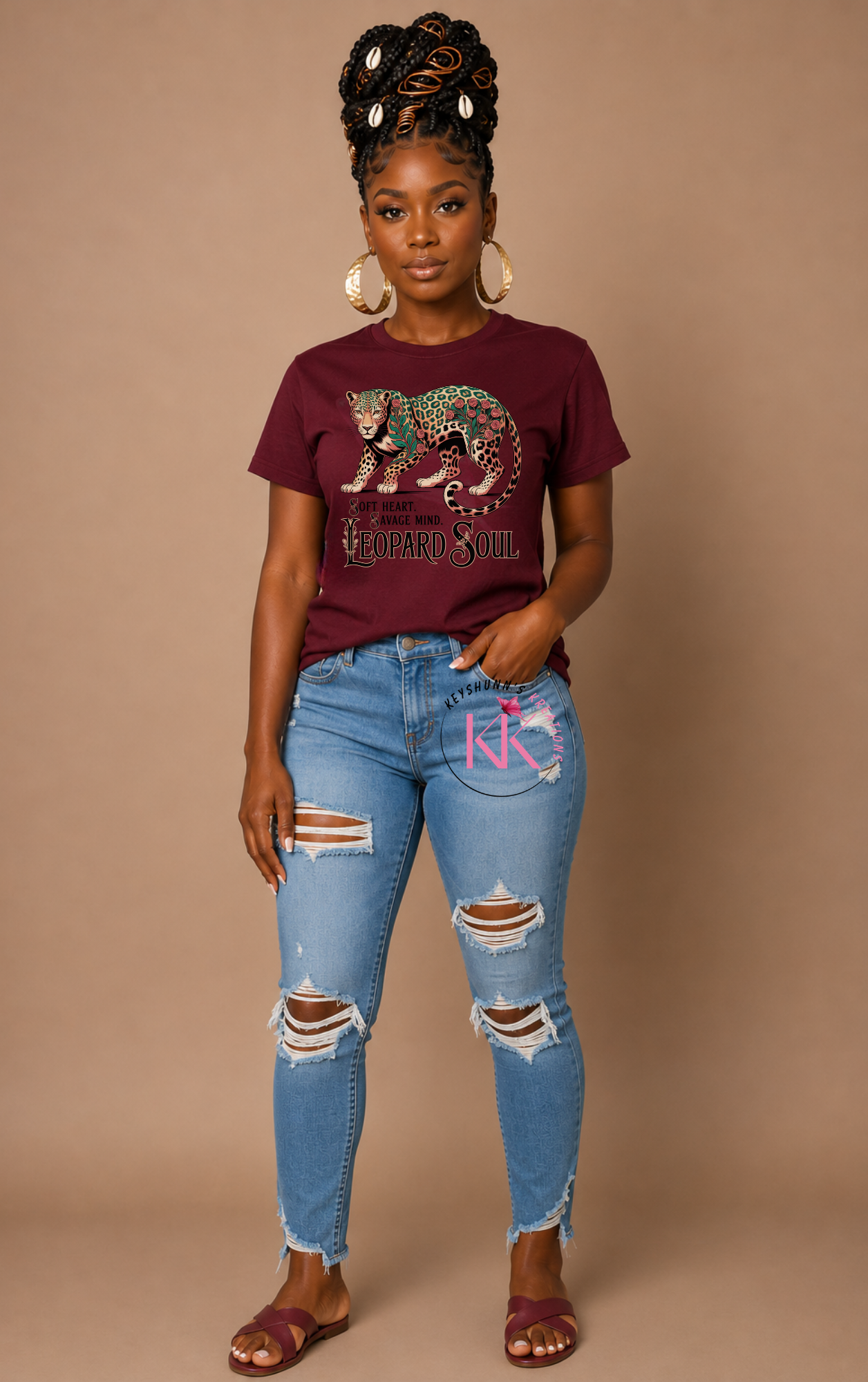 Soft Heart. Savage Mind. Leopard Soul. | Women's Leopard Graphic Tee