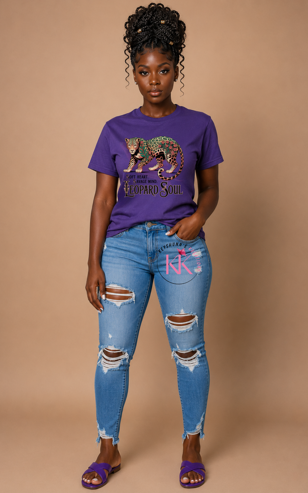 Soft Heart. Savage Mind. Leopard Soul. | Women's Leopard Graphic Tee