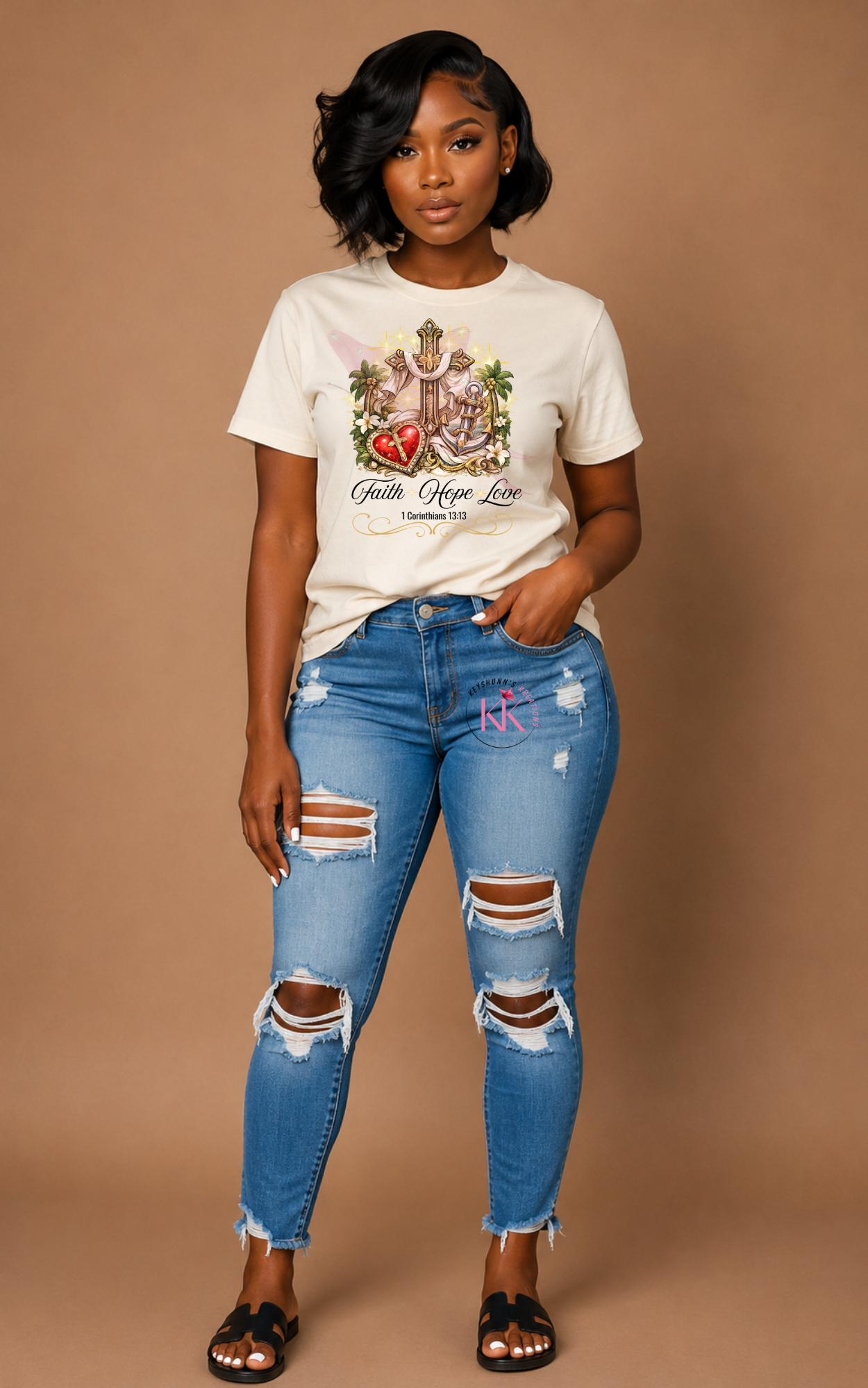 Faith Hope Love Christian Shirt | 1 Corinthians 13:13 Faith-Based Graphic Tee