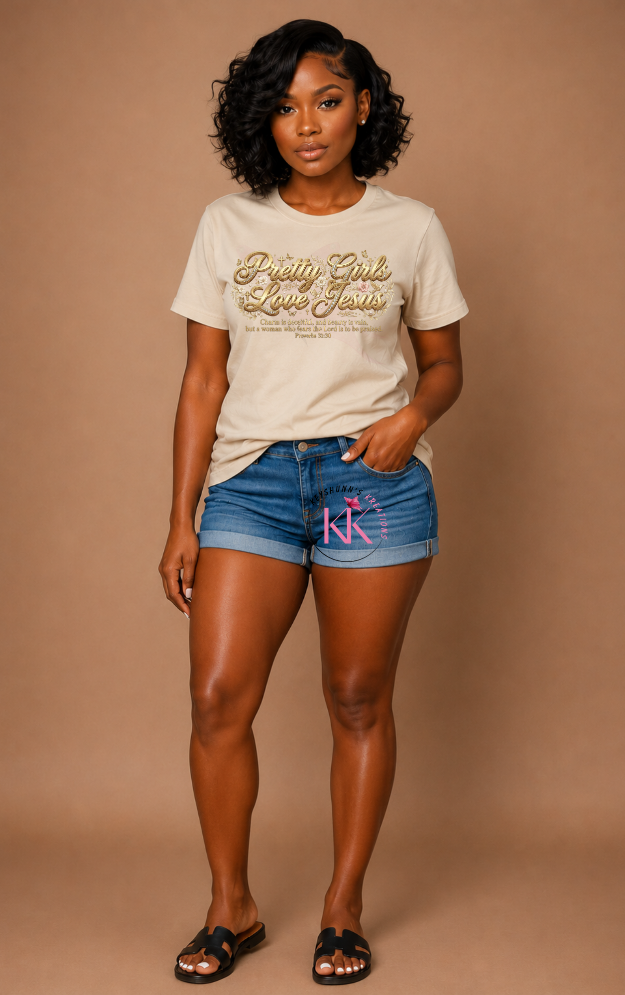 Pretty Girls Love Jesus Luxury Christian T-Shirt | Proverbs 31:30 Faith Boutique Tee
