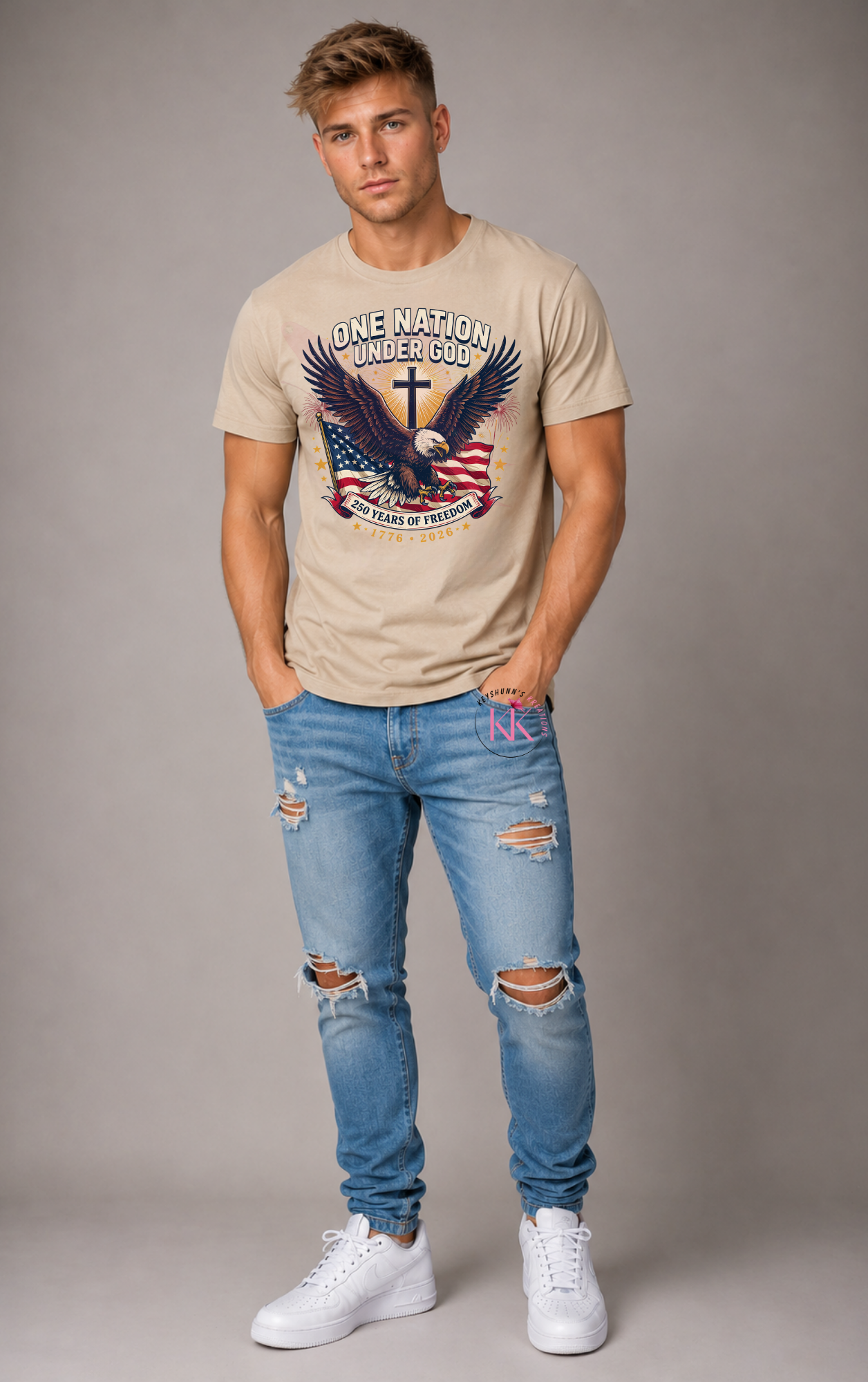 One Nation Under God 250 Years of Freedom Shirt | Christian Patriotic Eagle T-Shirt | America 250 Celebration | Faith & Freedom Tee