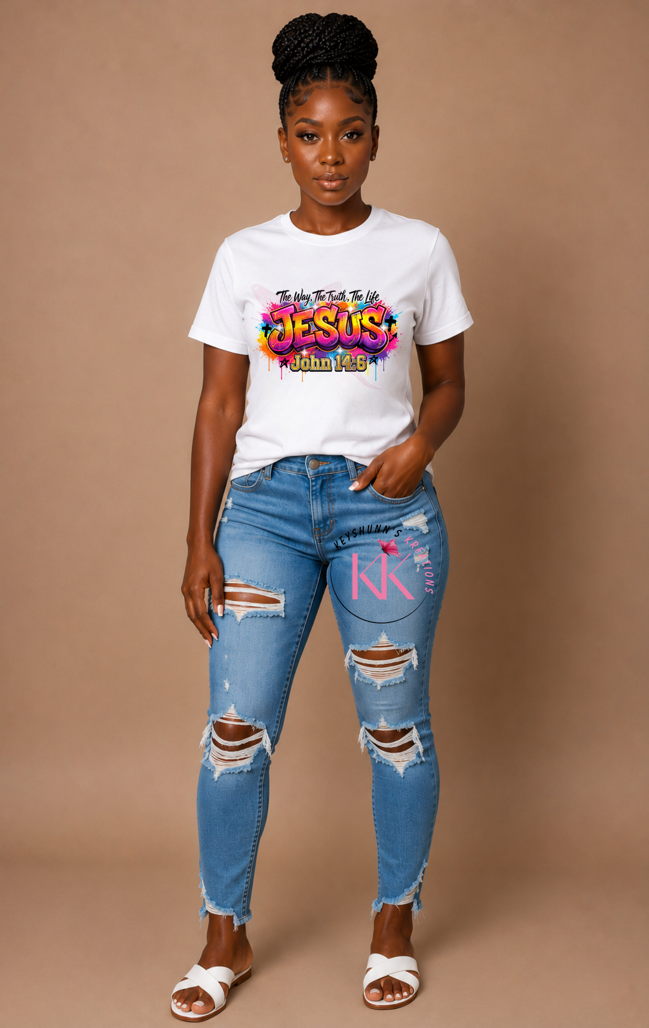 JESUS – The Way, The Truth, The Life | John 14:6 Christian Graffiti Streetwear T-Shirt