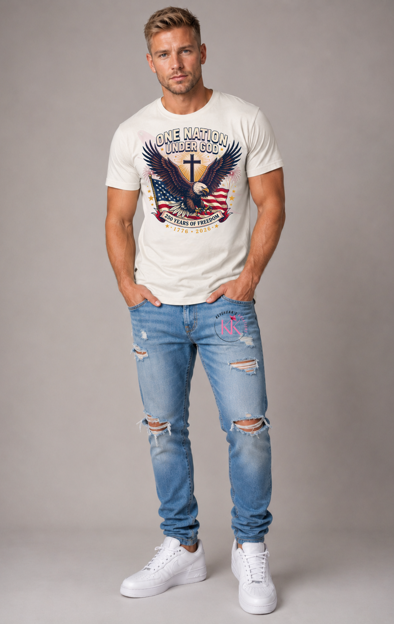 One Nation Under God 250 Years of Freedom Shirt | Christian Patriotic Eagle T-Shirt | America 250 Celebration | Faith & Freedom Tee
